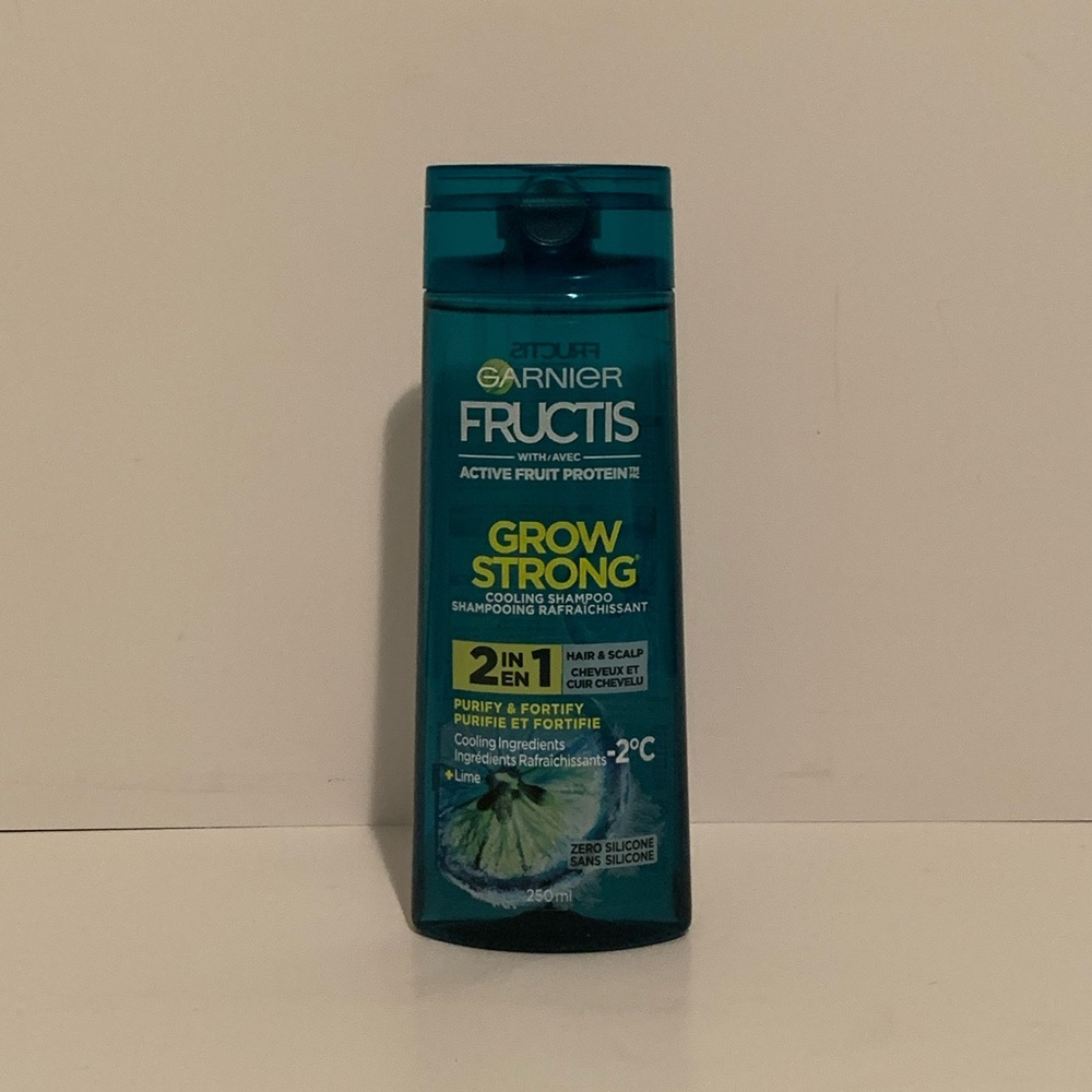 🫧 [4/$25] [BRAND NEW] GARNIER FRUCTIS GROW STRONG 2 IN 1 COOLING SHAMPOO 250ML 🫧